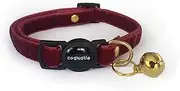 Cognatio Safety Quick Release Cat Collars,Double Velvet with Bell Available in a Range Colors,Perfect for Your Kitty 20-30 cm