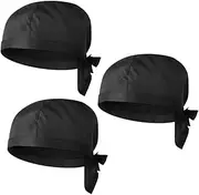 [TOVINANNA] 3Pcs Unisex Chef Hats Comfortable Restaurant Caps for Cooking Catering Durable Black Kitchen Headwear for Chefs Cooks and Catering Students