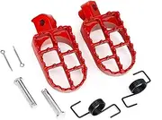ZLLDXINL Footrests Kit Black Aluminum Replacement Compatible With Yamaha YZ125 YZ250 PW50 PW80 BW80 TW200 WR200 250 500 XT225 XT250 XT350 Dirt Bike(Red)