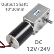 10*20mm DC12V24V Turbo Worm Gearbox Adjustable Speed Reduction Gear Motor CW/CCW