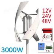 Vertical Wind Turbine Wind Generator Kit 3000W Hybrid Controller Power Inverter