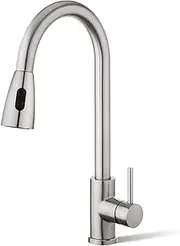 ACA International WELS Kitchen Mixer Tap Spray Pull Out Spout Laundry Sink Bar Faucet Kitchen Tap Spout Zinc-Clad Copper(Polished Chrome)