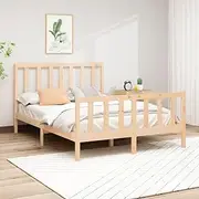 Queen Size Bed Frame 150x200 cm Solid Pine Wood Platform with Sturdy Headboard & Footboard, Modern Bedroom Furniture, Frame Only - Perfect for AU Queen Size Mattress