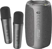 Bluetooth Speaker Karaoke Machine Set with 2 Handheld Microphone Outdoor High Power Stereo Speaker RGB Light for Home, Party