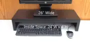 26" Wide Computer Monitor Stand Birch Wood with Black Finish
