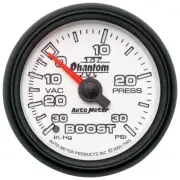 Autometer Phantom II 2-1/16in Boost Vacuum Gauge 30in/Hg 30PSI Mechanical AU7503