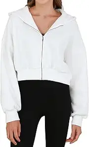 Amazhiyu Women Zip Up Hoodie, Ladies Plain Womens Fleece Zip Up Hoodie Hooded Top Long Sleeves Sweatshirt Top Jumper Fleece Jacket with Hood