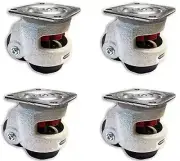 CASTERHQ- Retractable Leveling Machine Casters - 4 Pack - Heavy Duty Wheel