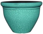Classic Home and Garden 707D-558R 7" Snap Pot Planter, 7" Round, Teal Crackle