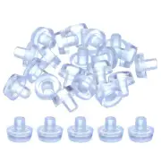 20Pcs Mushroom Shape Glass Top Table Bumpers with Stem for 6mm Hole, Clear