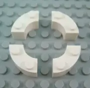 New LEGO Lot of 4 White 2x2 Round Corner Macaroni Bricks