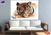 Tiger Portrait Watercolor Paint Wall Canvas Home Decor Australian Made Quality