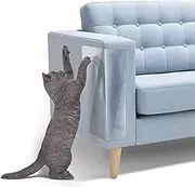 8-Pack Cat Sofa Scratch Guard - Clear Self-Adhesive Furniture Protector, Anti-Scratch Deterrent Tape for Pets, 47cm x 14cm (Training & Couch Protection)