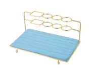 Storage Shelf Absorbent Detachable Iron Frame Large Capacity Metal Toothbrush Holder Household Supplies-Blue Single Layer