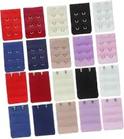 [COLLBATH] 20pcs Women's Bra Hooks Narrow 3 Rows 2 Buttons Extension Buckles Bra Extension Buttons for Comfortable Bras