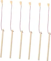 ifundom 6pcs Wooden Fishing Rod Kit Puzzle Stick Blues Clues for Stem Swinging Board Rod Game Replacement Poles Rods