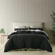 Bianca Acacia Quilt Cover Set w/Pillowcase Home Bedding Charcoal Queen Bed