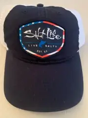 Salt Life Mens Amerishield Adjustable Trucker Hat Cap NAVY BLUE - OSFM - NWT