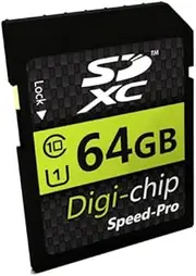 Digi Chip 64GB SDXC Class 10 Memory Card For Kodak PixPro FZ55, FZ45, AZ901, AZ652, AZ405, AZ255 Digital Cameras