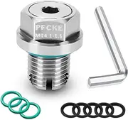 M14.1-1.5x 15mm Oil Drain Plug Oversize Piggyback, Stainless Steel Self Tapping Pan Thread Repair Kit with O-Ring,and Hexagonal Wrench Silver