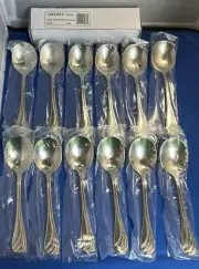 Vintage Oneida torino 18/10 RD Bowl soup spoon set of 12. New In Box