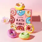Donut Bath Salt Balls, 4PCS Donut Bath Bomb Gift Set, Natural Organic Bubble Bat