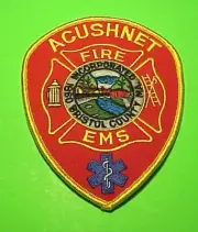 ACUSHNET MASSACHUSETTS MA 5 1/4" FIRE DEPARTMENT PATCH FREE SHIPPING !!!