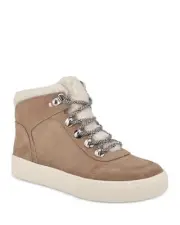 New Marc Fisher Women Hi Top Sneaker Booties Summa Size US 7.5 Taupe Suede