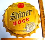Shiner Bock sign metal collectible beer bottle cap ad advertising memorabilia
