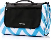 Camping Blanket Extra Large Foldable Waterproof Picnic Rug with Key Pocket and Crossbody Shoulder Strap Aqua(180x200cm )