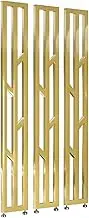 3 Pcs Room Divider Privacy Screens, Floor to Ceiling Room Separation Deviders Column, Metal Wall Partition Room Separator Fence Adjustable Height, for Teahouse Coffee(Gold,170cm/66.9in/5.57ft)