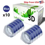10PK Blue Label Tape 3D Compatible for Motex E-101 E-303 Label Makers