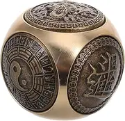 Beavorty Brass Handball Hand Strengthening Equipment Hand Therapy Equipment Handballs Copper Sensory Balls Exercise Balls for Elderly Golden Brass