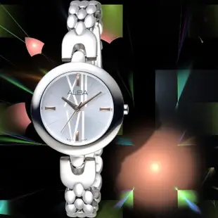 【ALBA】雅柏手錶 優雅韓系風尚銀白面鍊帶女錶/AH8333X1(保固二年)