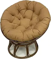 Papasan Cushion Cover, Outdoor Indoor Cushion Waterproof Slipcover for Papasan Chair Cushion,Round Leisure Papasan Seat Cushion(Size:52 in x 52 in,Color:Light Coffee)