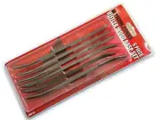 6 Pc Riffler Wood Rasp Set 200mm Flat Round Skew Triangle Duck Tongue Blade File