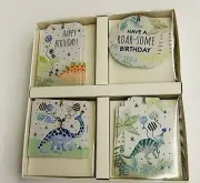 New 25 C & C Dinosaur Gift Tags with Strings Metallic Designs on Both Sides