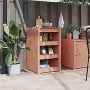 Outdoor Kitchen Cabinet, Garden Lockers, Garage Cupboard with Shelf for Garden, Courtyard, Kitchen, Easy Assemble, 55x55x92 cm, Brown