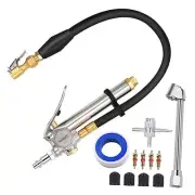 Heavy Duty Tire Inflator with Pressure Gauge, 18" hose tire inflator gauge
