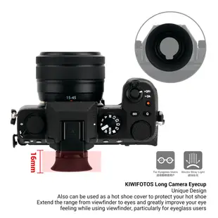 KIWI fotos 加長型富士相機眼罩 Fujifilm X-S20 X-S10 XT200 取景器軟矽膠護目罩