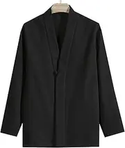 [Generic] Autumn and Winter Tang Suit,Chinese Style Men Youth Retro Plus Velvet Tang Suit Jacket Warm and Comfortable (Beige,Black,Dark Blue)
