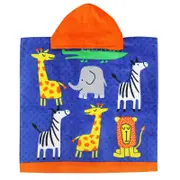 Onkaparinga Kids 60x120cm Absorbent Hooded Beach Towel - Animals