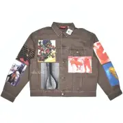 NWT Supreme Daido Moriyama Photo Print Denim Trucker Jacket Brown L AUTHENTIC