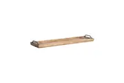 Willow & Silk Handcrafted Mango Wood Serving Tray w/ Handles Home Decor 70x20cm