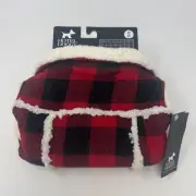 New Hotel Doggy Dog Flannel Jacket Sherpa Lined Red and Black