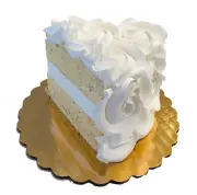 DEZICAKES Fake Cake Slice Wedding Piece Artificial Food Fake White Rosette Cake