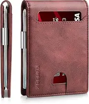 [RUNBOX] Minimalist Slim Front Pocket Wallets for Men or Women with RFID Blocking & Genuine Leather