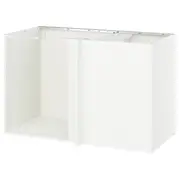 METOD corner base cabinet frame, white, 128x60x80 cm