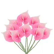 10Pcs 13" Artificial Anthurium Lily Flowers Floral Bouquet Decor, Light Pink