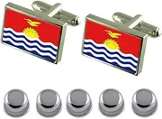 [Select Gifts] Shirt Dress Studs Kiribati Flag Cufflinks